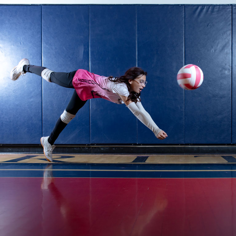 diving for ball